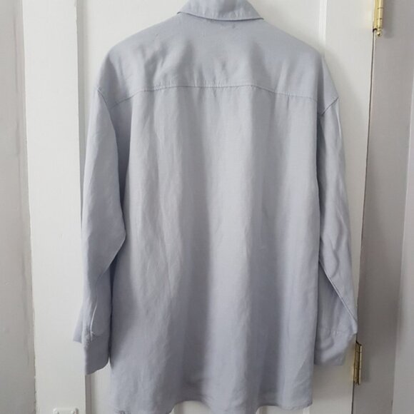 H&M Oversize Linen Viscose Blend Long Sleeve Button Up Shirt Sz XS - Picture 4 of 11
